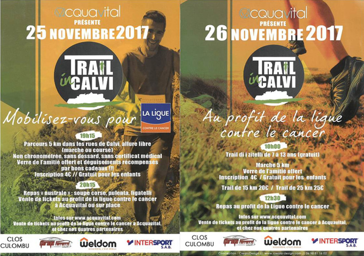 Animations et trails les 25 et 26 novembre 2017 à Calvi