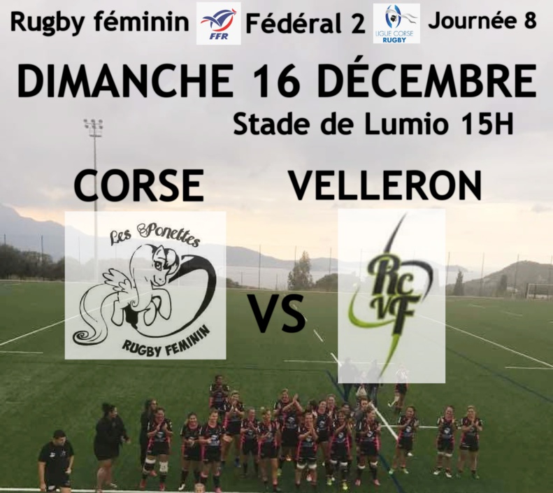 Rugby : LES PONETTES / VELLERON le 16 décembre à 15h
