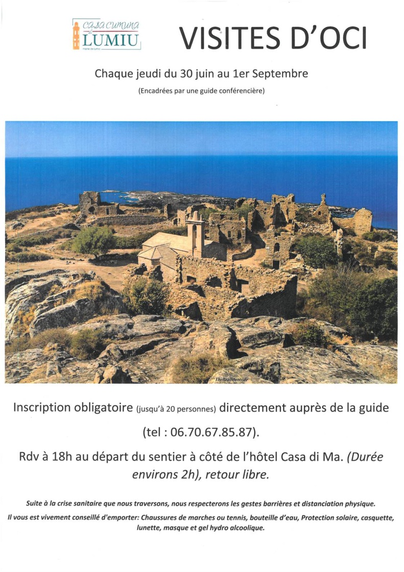 Visites d'Oci tous les jeudis du 30 juin au 1er septembre 2022 Visites d'Oci tous les jeudis du 30 juin au 1er septembre 2022