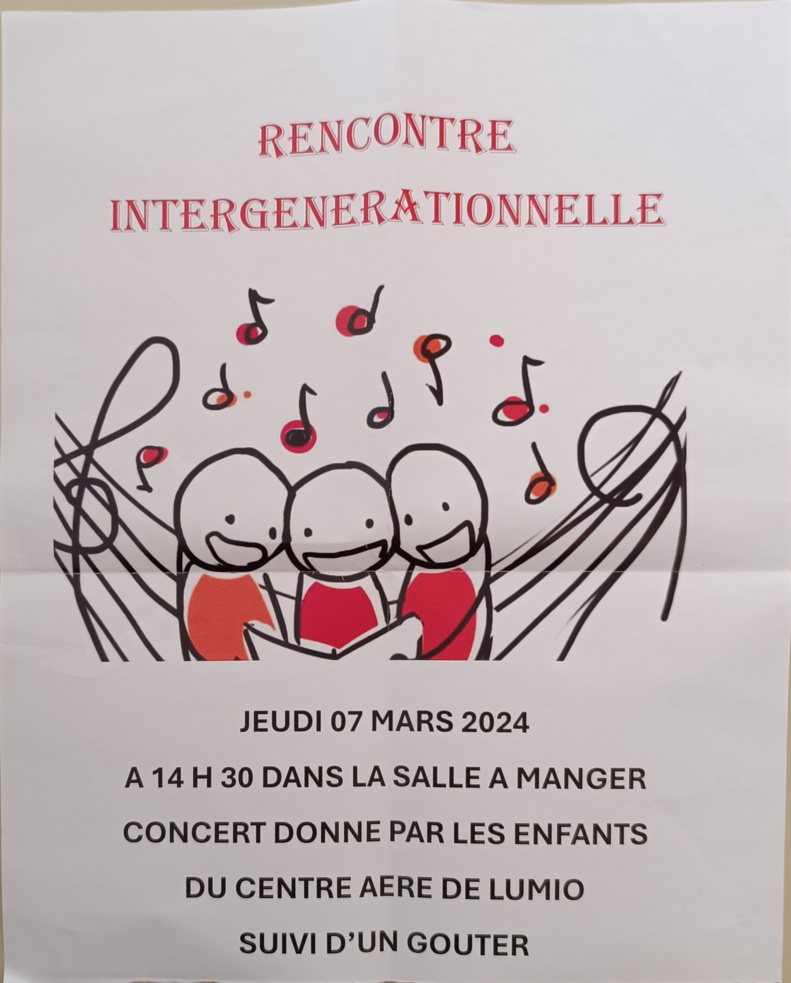 RENCONTRE INTERGÉNÉRATIONNELLE - 29 FEVRIER ET 7 MARS 2024 RENCONTRE INTERGÉNÉRATIONNELLE - 29 FEVRIER ET 7 MARS 2024