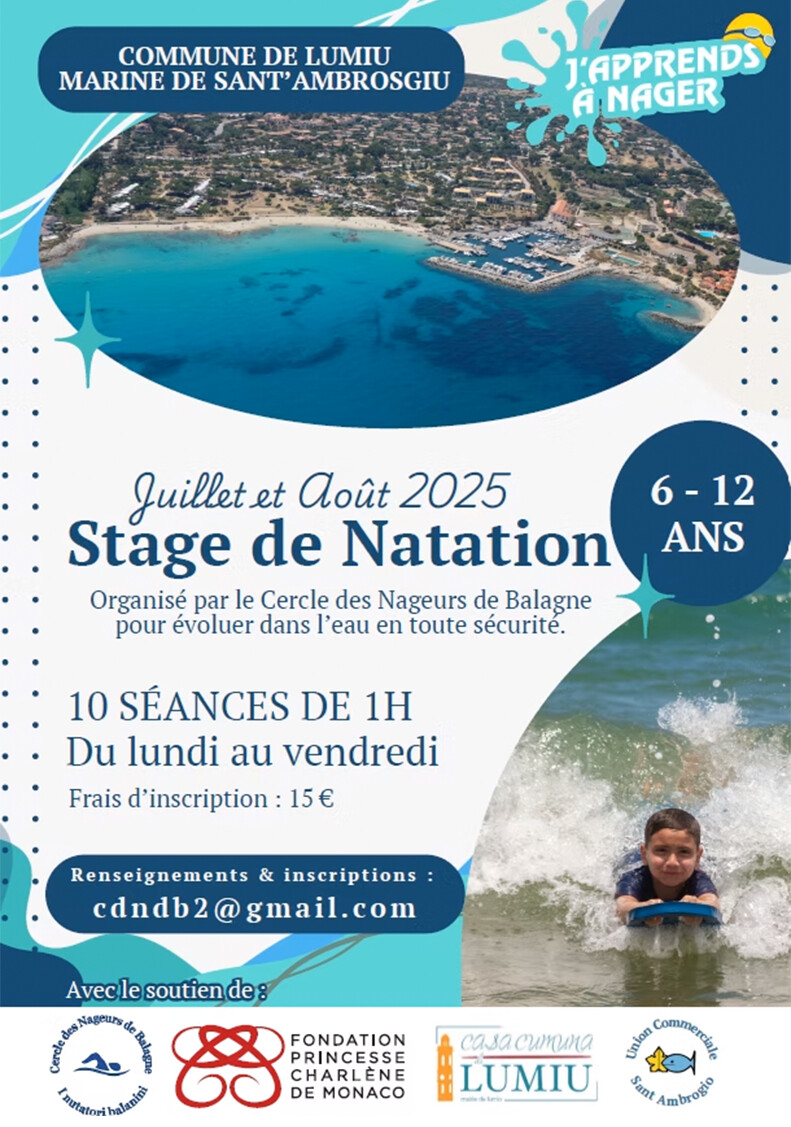 Stages de natation pour les enfants de 6 à 12 ans