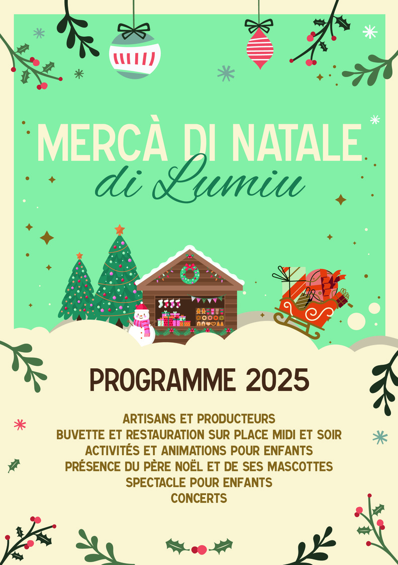 Programme du Marché de Noel de Lumio