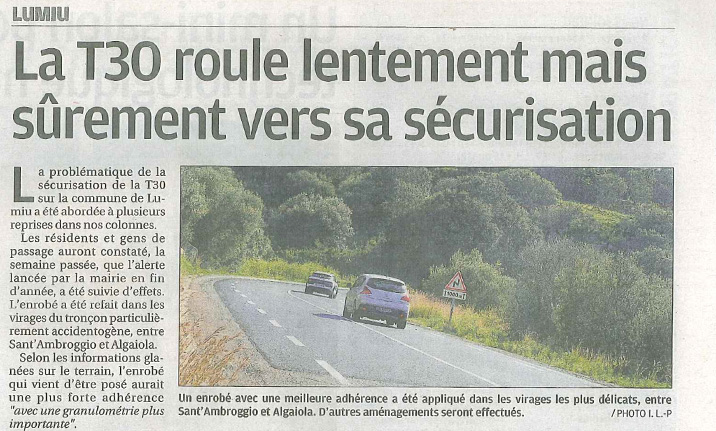 Sécurisation de la T30 : l'appel de la Municipalité entendu