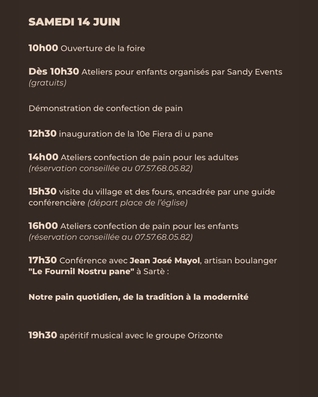 Fiera di U Pane les 14 et 15 juin 2025