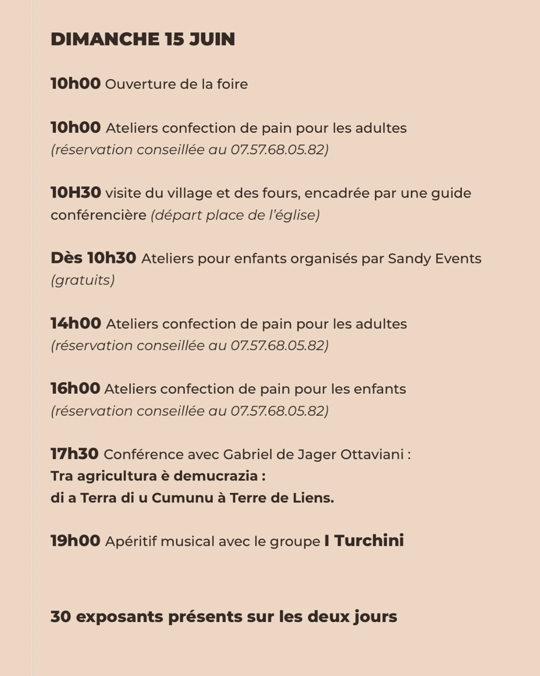 Fiera di U Pane les 14 et 15 juin 2025