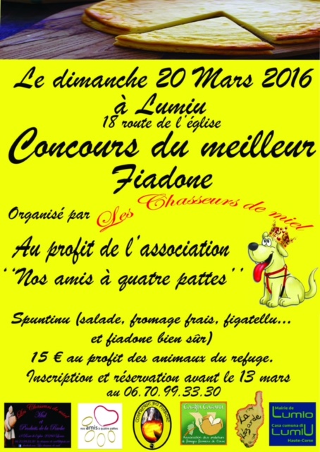 Concours du meilleur fiadone organisé par les Chasseurs de Miel le 20 mars 2016