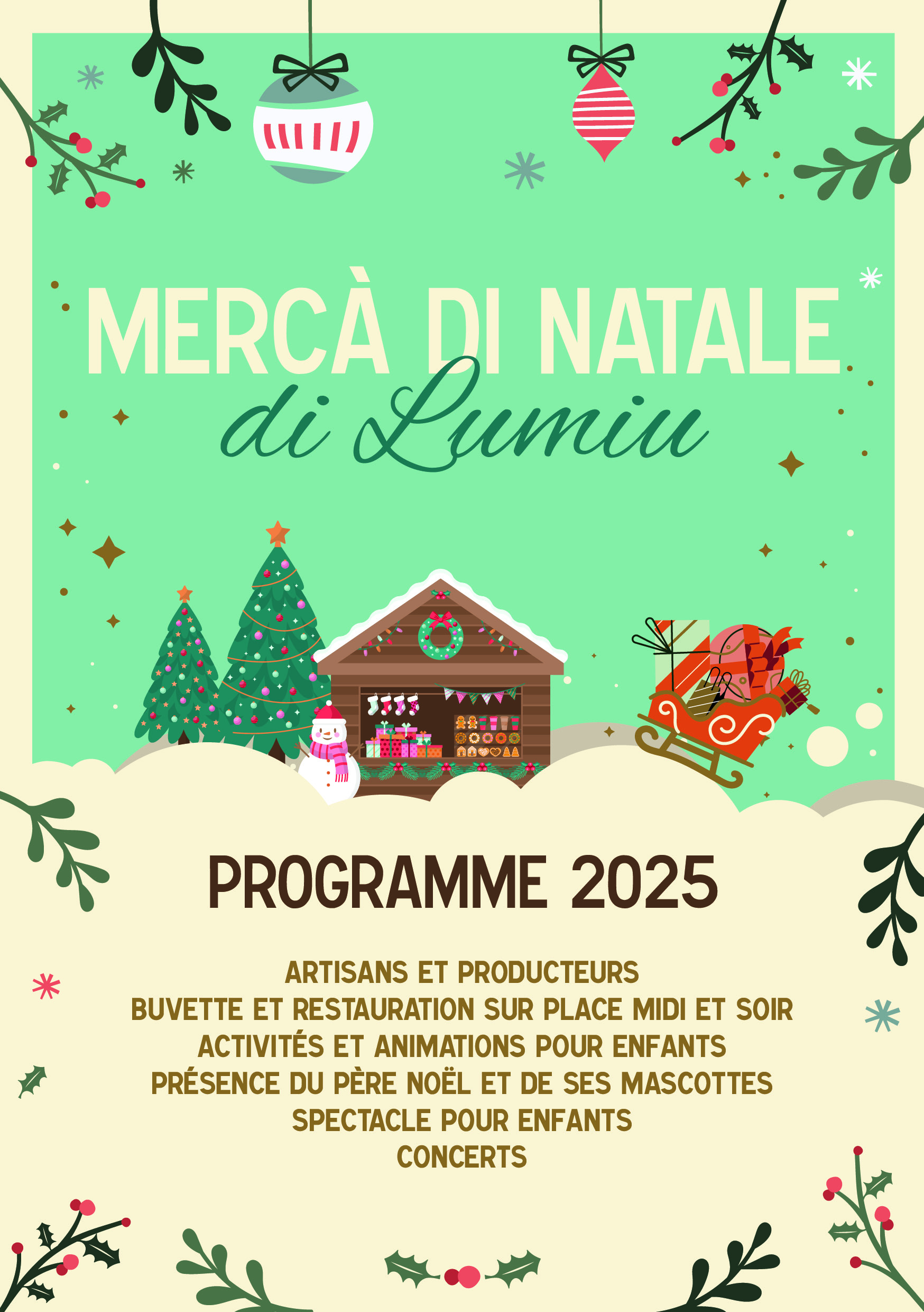 Programme du Marché de Noel de Lumio