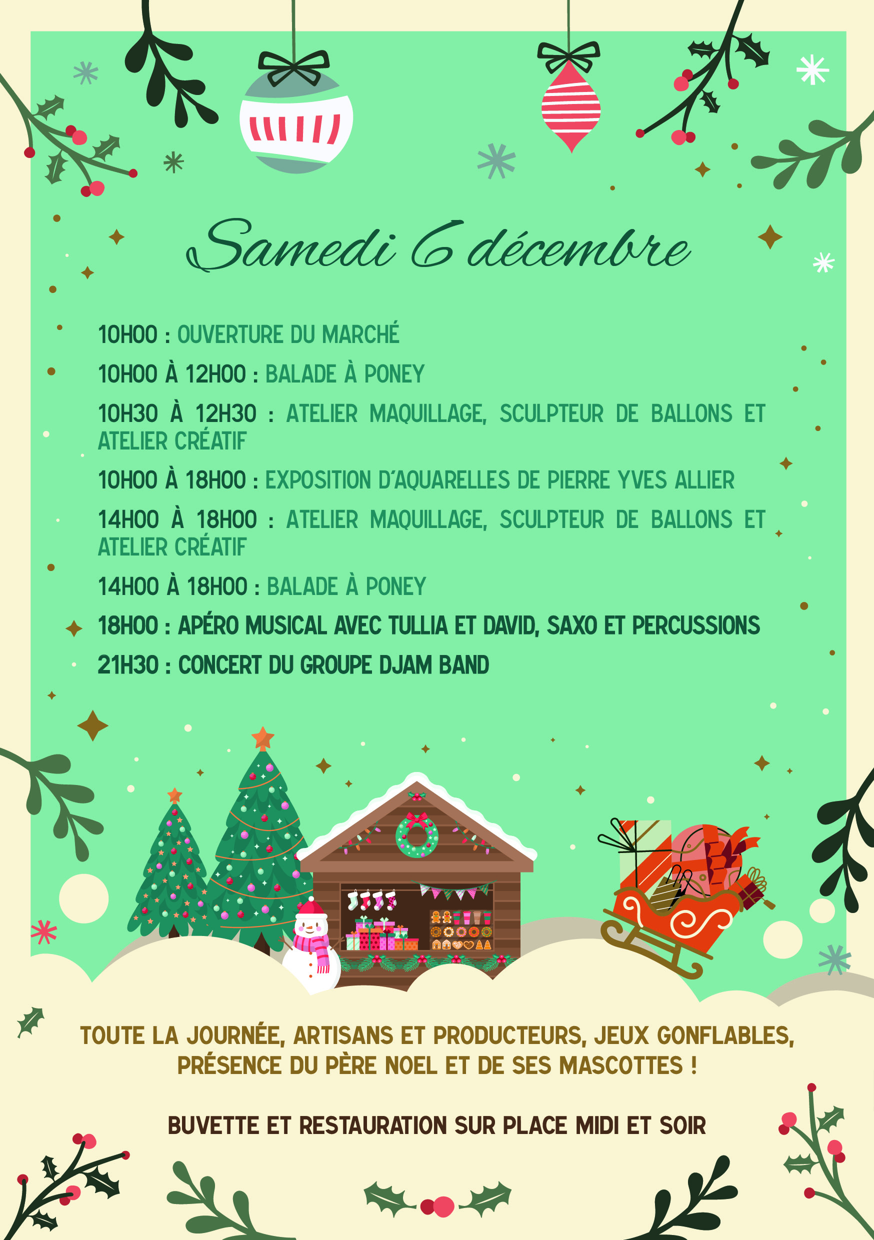 Programme du Marché de Noel de Lumio