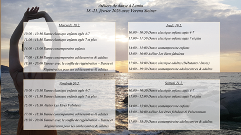 Stage de danse du 18 au 21 février 2026