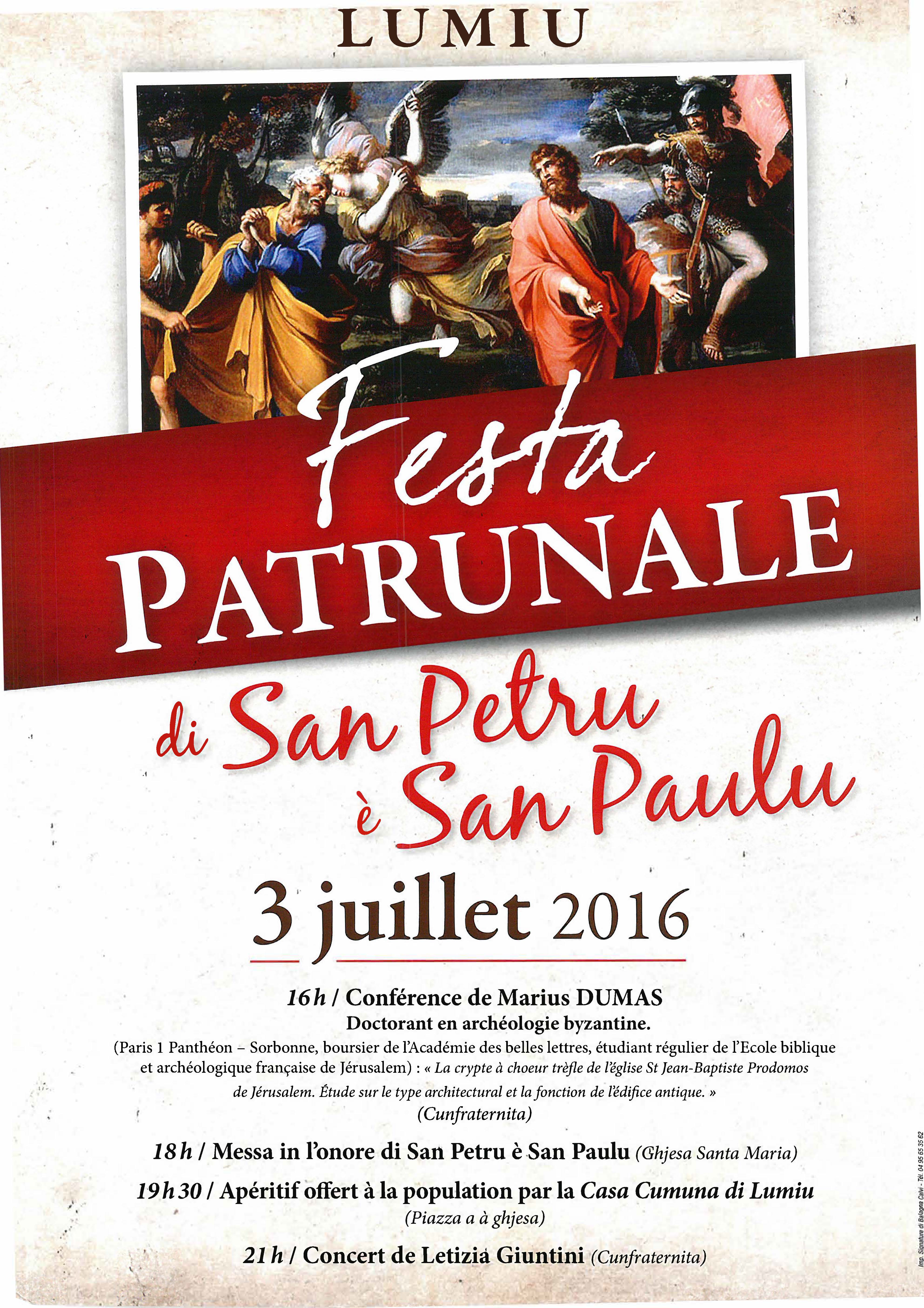 Festa Patronale di San Petru è San Paulu le 3 juillet 2016 Festa Patronale di San Petru è San Paulu le 3 juillet 2016