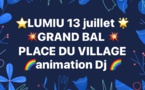 13 juillet 2017 : grand bal avec DJ sur la place du village